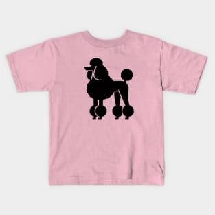 Black Standard Poodle Silhouette Kids T-Shirt